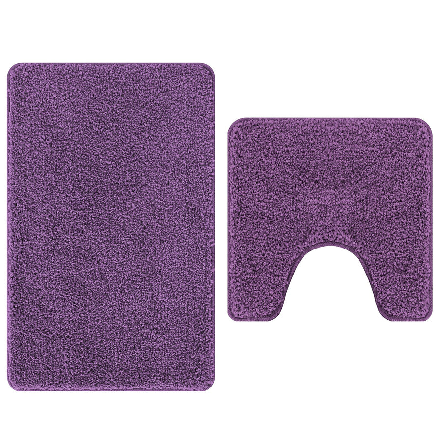 2-Delige Badmat Set E Polypropyleen Antislip Paars