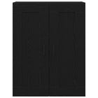 Wandkast 69,5x34x90 cm zwart eiken massief hout