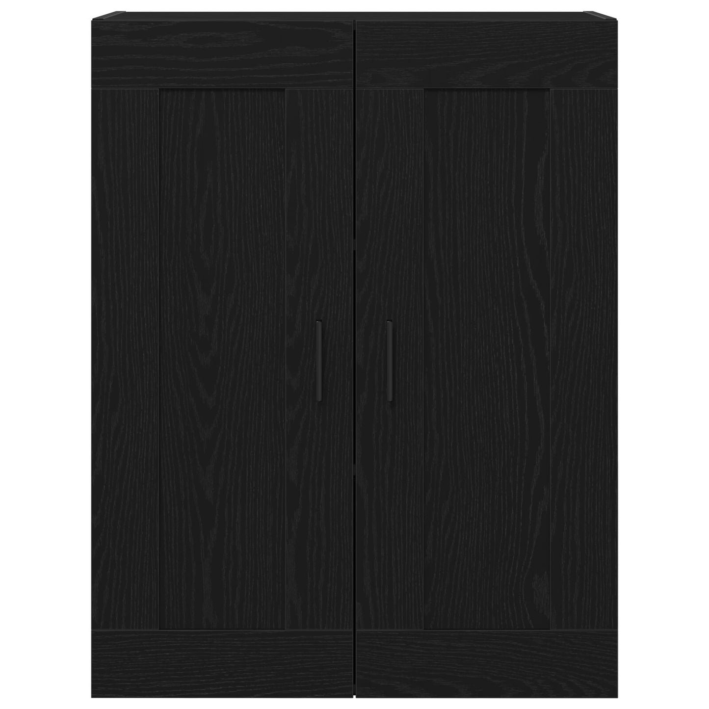Wandkast Zwart Eiken 69,5X34X90 Cm Bewerkt Hout