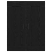 Wandkast 69,5x34x90 cm zwart eiken massief hout