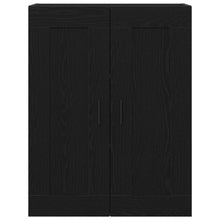 Wandkast Zwart Eiken 69,5X34X90 Cm Bewerkt Hout