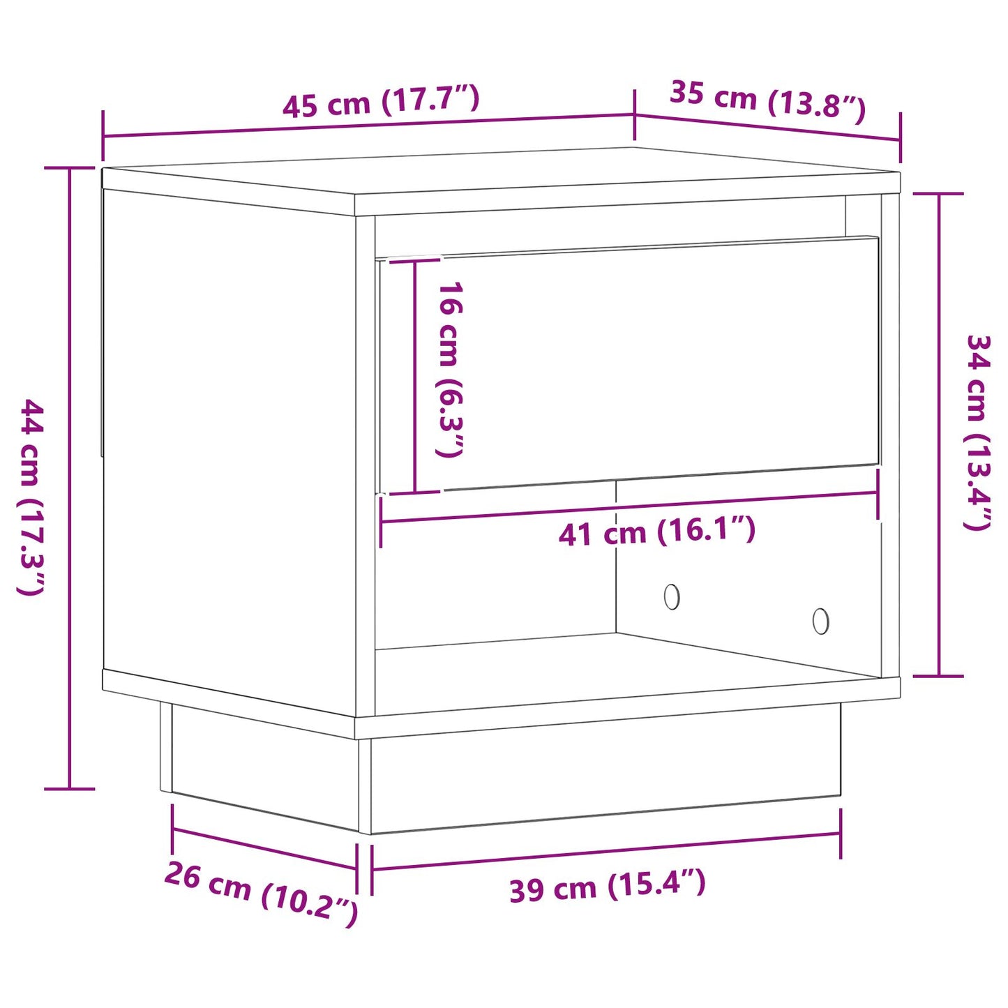 Nachtkastje 2 Stuks Zwart Eiken 45X34X49 Cm Bewerkt Hout