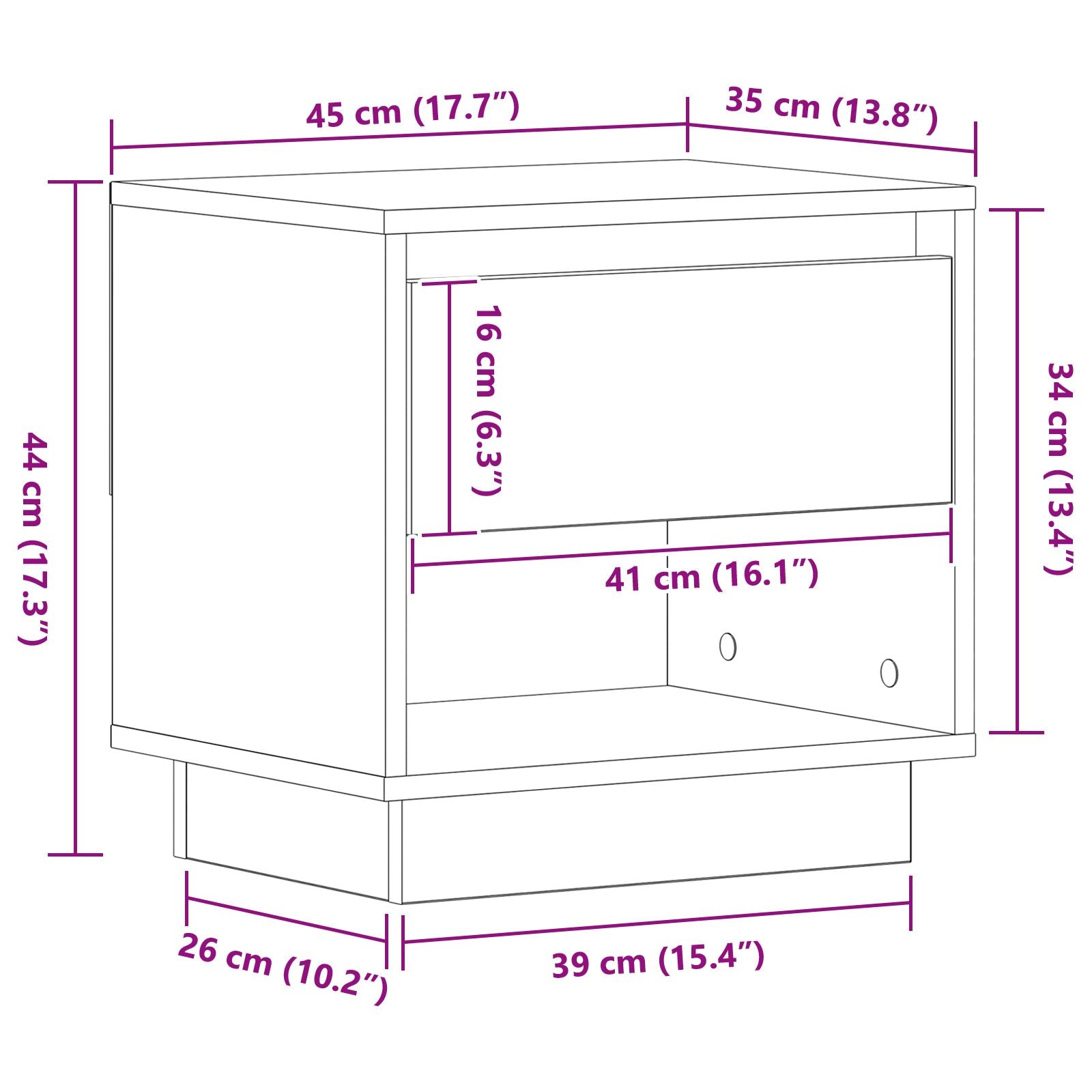 Nachtkastje 2 Stuks Zwart Eiken 45X34X49 Cm Bewerkt Hout