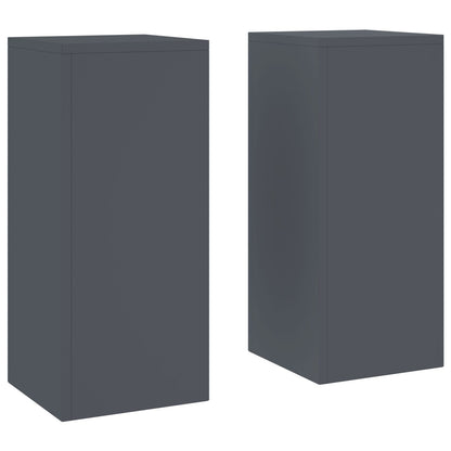 Buiten Plantstands Pilaren 2 Stuks 24X24X55 Cm Staal Anthraciet 2x (55 cm)