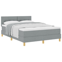 Boxspring Bed Met Matras Stof Lichtgrijs 160 x 200 cm Knopen tufted