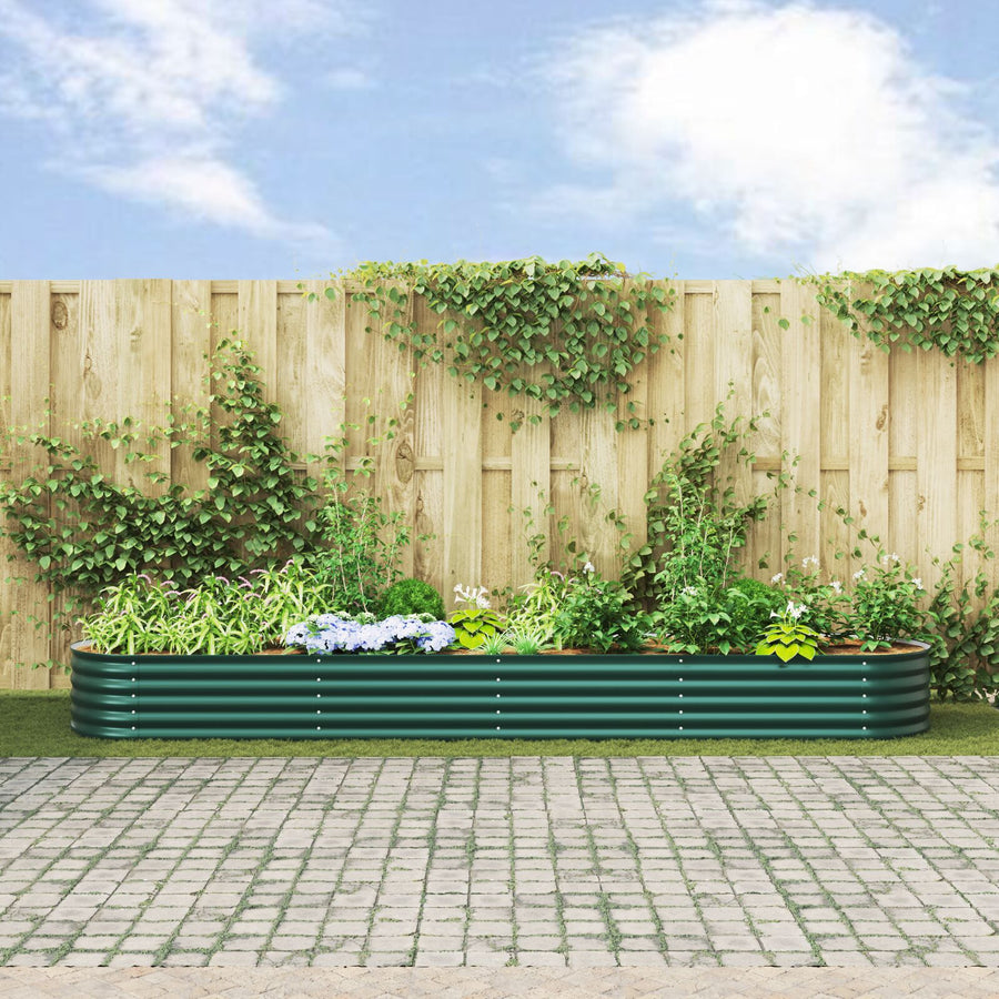 Tuin Raised Bed Gegalvaniseerd Staal 400 x 80 x 44 cm Groen