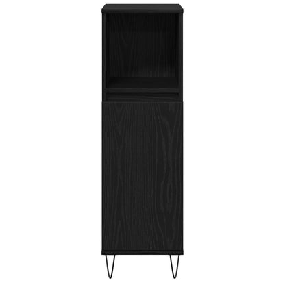 Badkamerkast 30X30X100 Cm Bewerkt Hout Zwart eiken