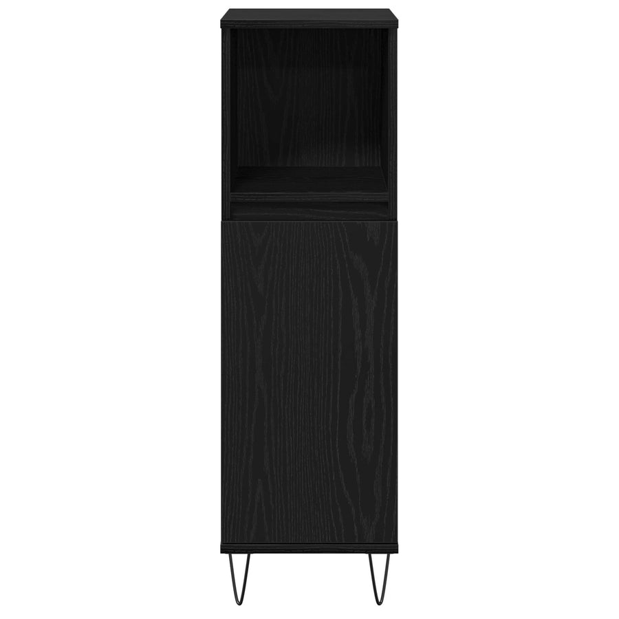 Badkamerkast 30X30X100 Cm Bewerkt Hout Zwart eiken