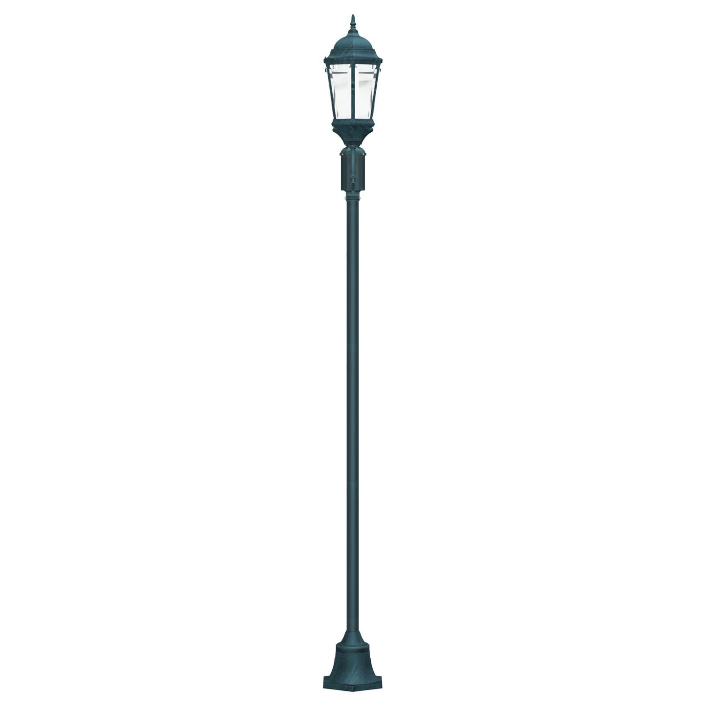 Tuinlampenpost 2-Lamp E27 Groen 220 Cm Aluminium Donkergroen
