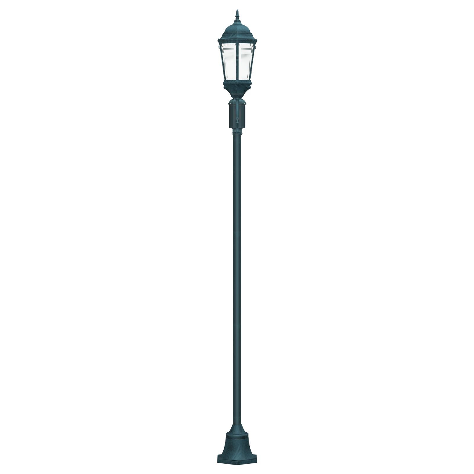 Tuinlampenpost 2-Lamp E27 Groen 220 Cm Aluminium Donkergroen