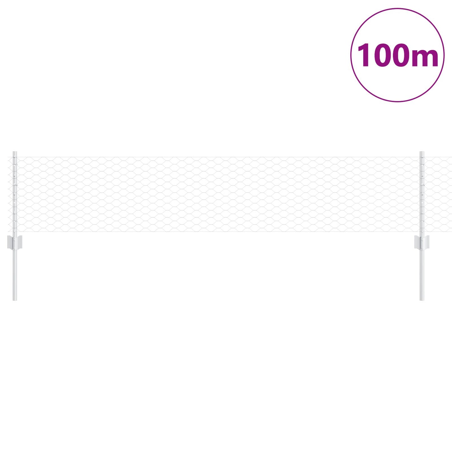 Hekpalen 11 Stuks U-Kanaal 40 Cm Gegalvaniseerd Staal,  Hexagon Omheining 0,4X100 M Gegalvaniseerd Staal