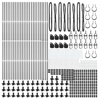 Hekpalen Set Van 104 Beton En Metaal 3,2 X 3,2 X 68,5 Cm Grijs 130 cm 52x betonnen paal