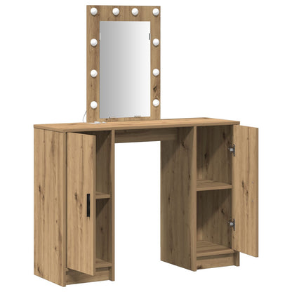 Dressing Tafel Met Led Verlichting 102X33X135 Cm Artisan eiken