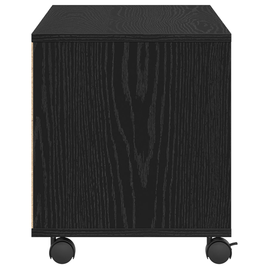 Tv Kast Zwart 90X35X35 Cm Geengineerd Hout Zwart eiken