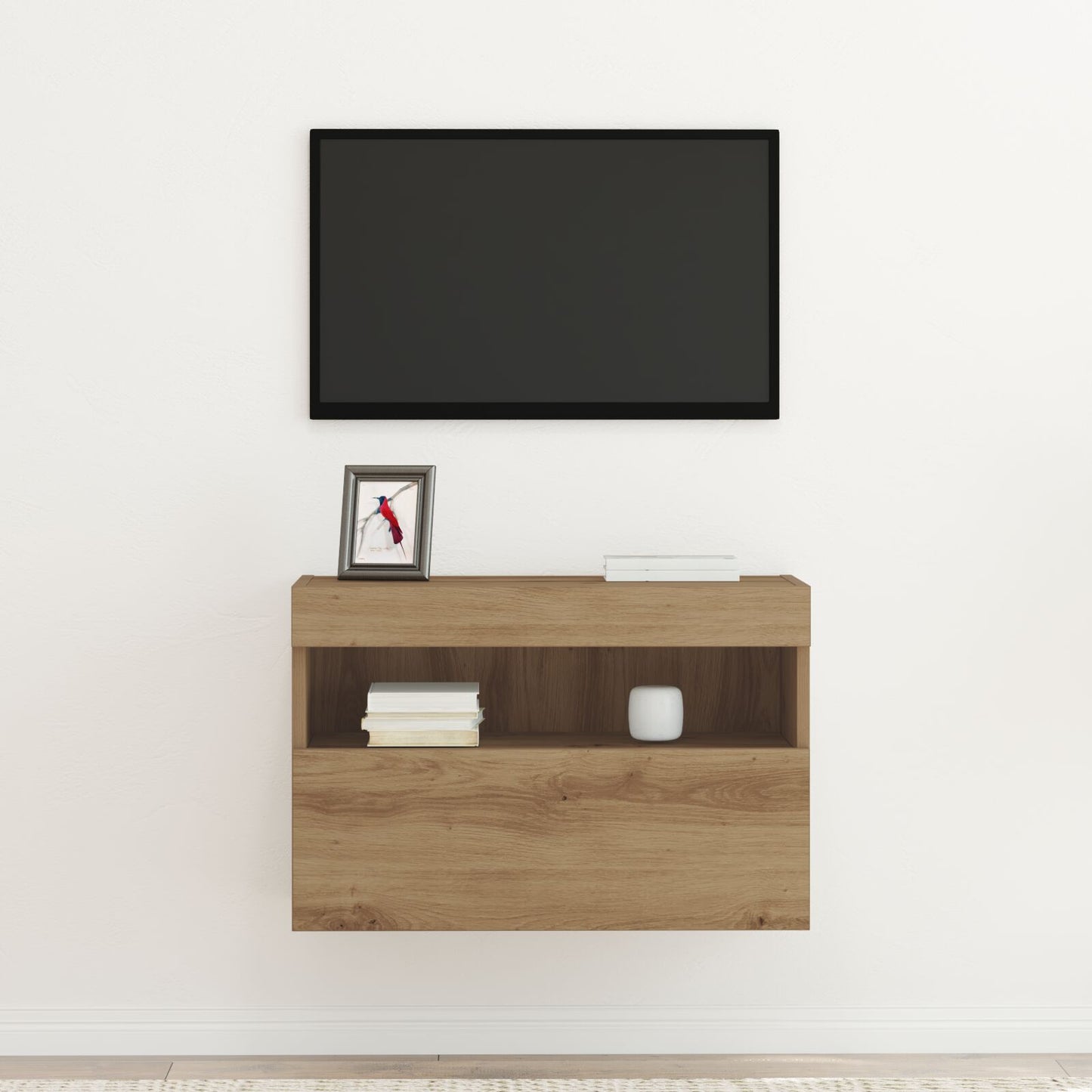 Tv Wandkast Met Led Verlichting Ambachtelijk Eiken 1 Artisan eiken