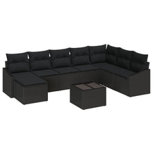 9-Delige Tuin Eetset Met Kussens Beige Poly Rieten