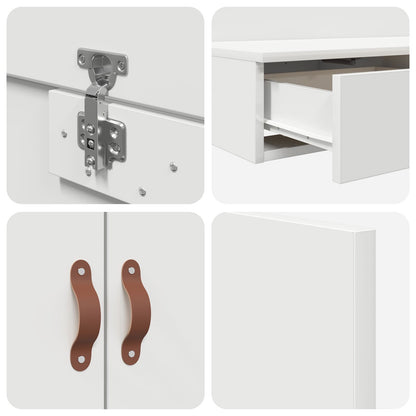 Opbergbedframe Wit 140X200 Cm Artisanaal Eiken