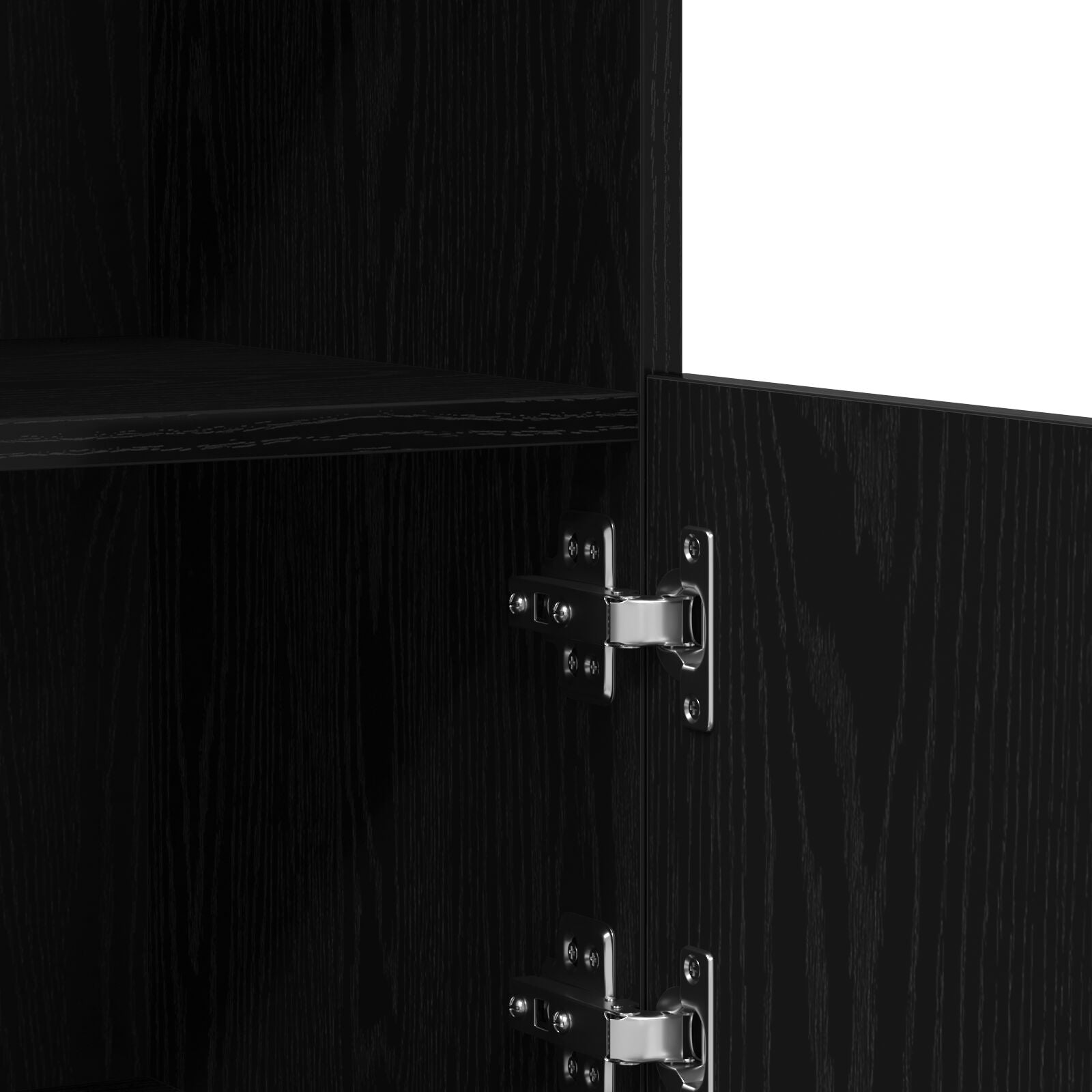 Dressoir Met Led Verlichting 81X37X67 Cm Zwart eiken