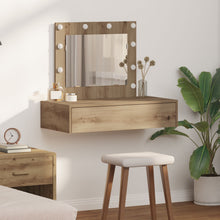 Wandkaptafel -Verlichting 83 x 40 x 70 cm Ambachtelijk eiken met LED