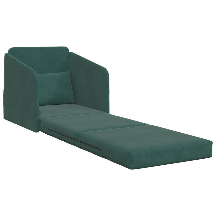Vloer Sofa Bed 2-In-1 65X80X83 Cm Velvet Donkergroen