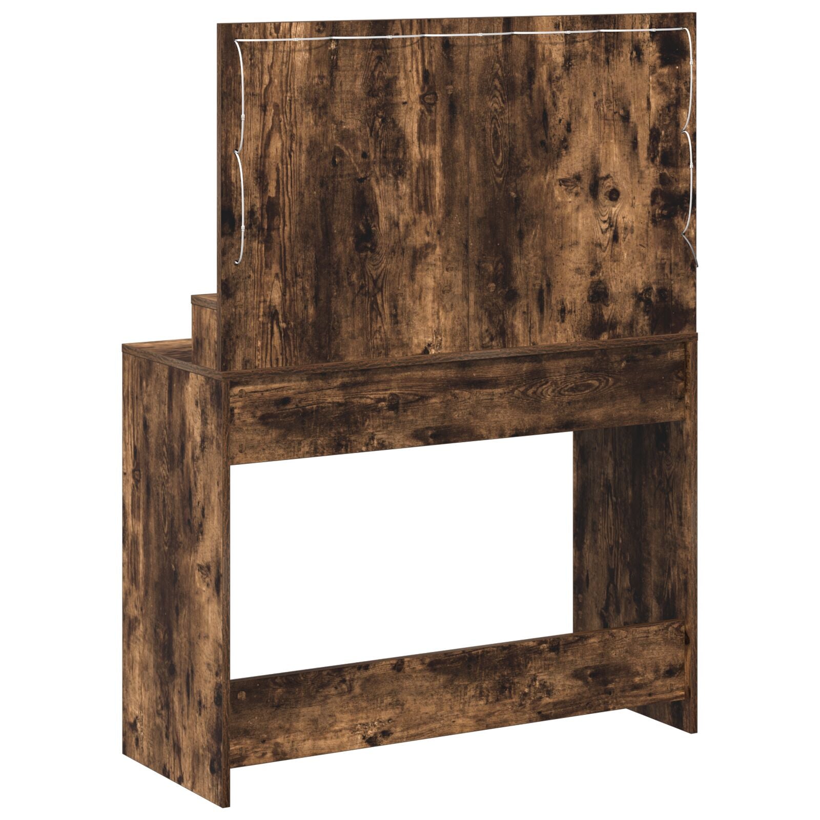 Make-Uptafel Met Led-Verlichting - Gerookt eiken 100 x 41 x 135 cm