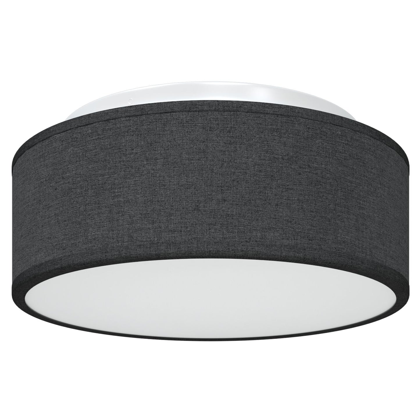 Plafondlamp Flush Mount Ø 30 Cm Stof E27 Ø30 x 13.5 cm Zwart zonder sterrenlampenkap