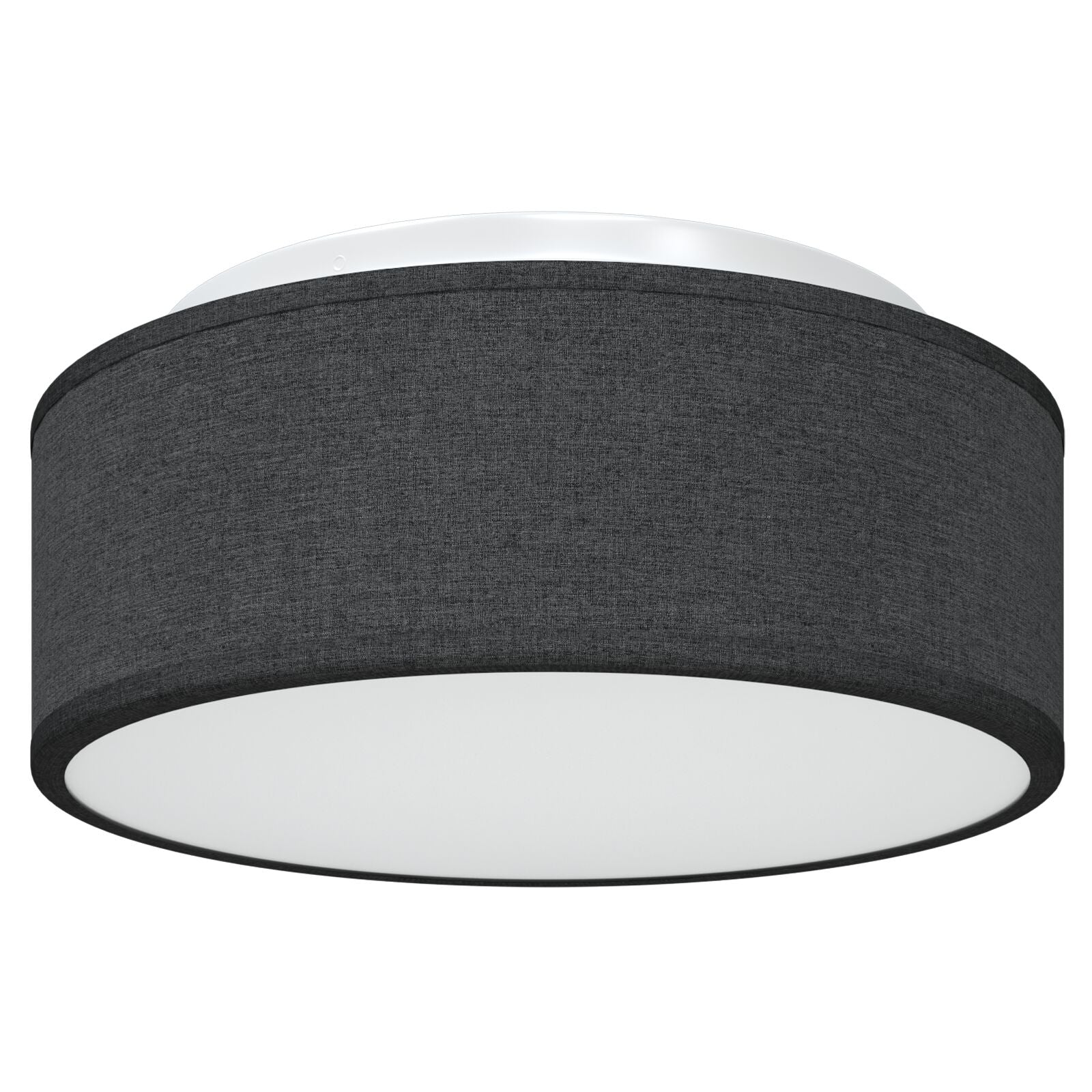 Plafondlamp Flush Mount Ø 30 Cm Stof E27 Ø30 x 13.5 cm Zwart zonder sterrenlampenkap