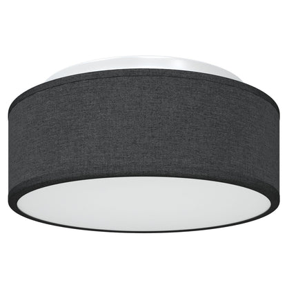 Plafondlamp Flush Mount Ø 30 Cm Stof E27 Ø30 x 13.5 cm Zwart zonder sterrenlampenkap