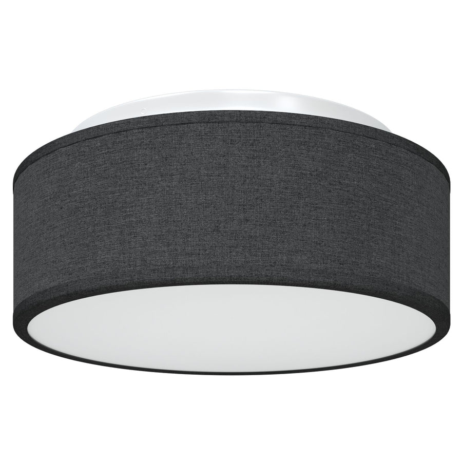 Plafondlamp Flush Mount Ø 30 Cm Stof E27 Ø30 x 13.5 cm Zwart zonder sterrenlampenkap