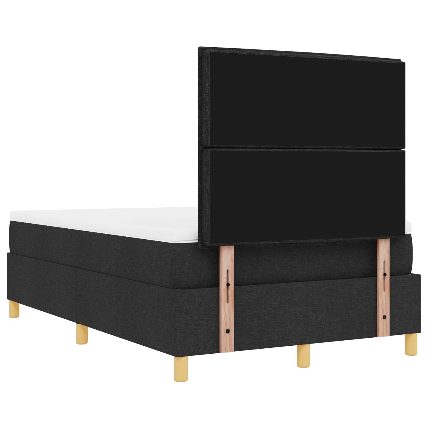 Boxspring Bed Met Matras & Bank Stof Zwart 120 x 200 cm Lijnen ontwerp