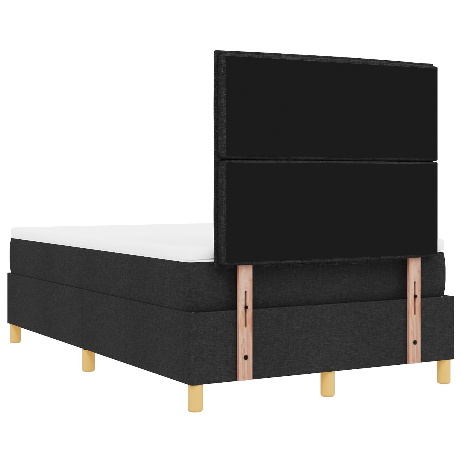 Boxspring Bed Met Matras & Bank Stof Zwart 120 x 200 cm Lijnen ontwerp