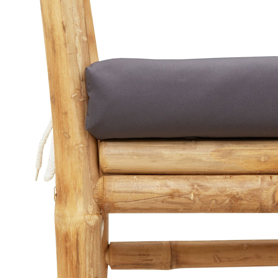 Tuinbank Met Kussen 110 Cm Van Bamboe Donkergrijs
