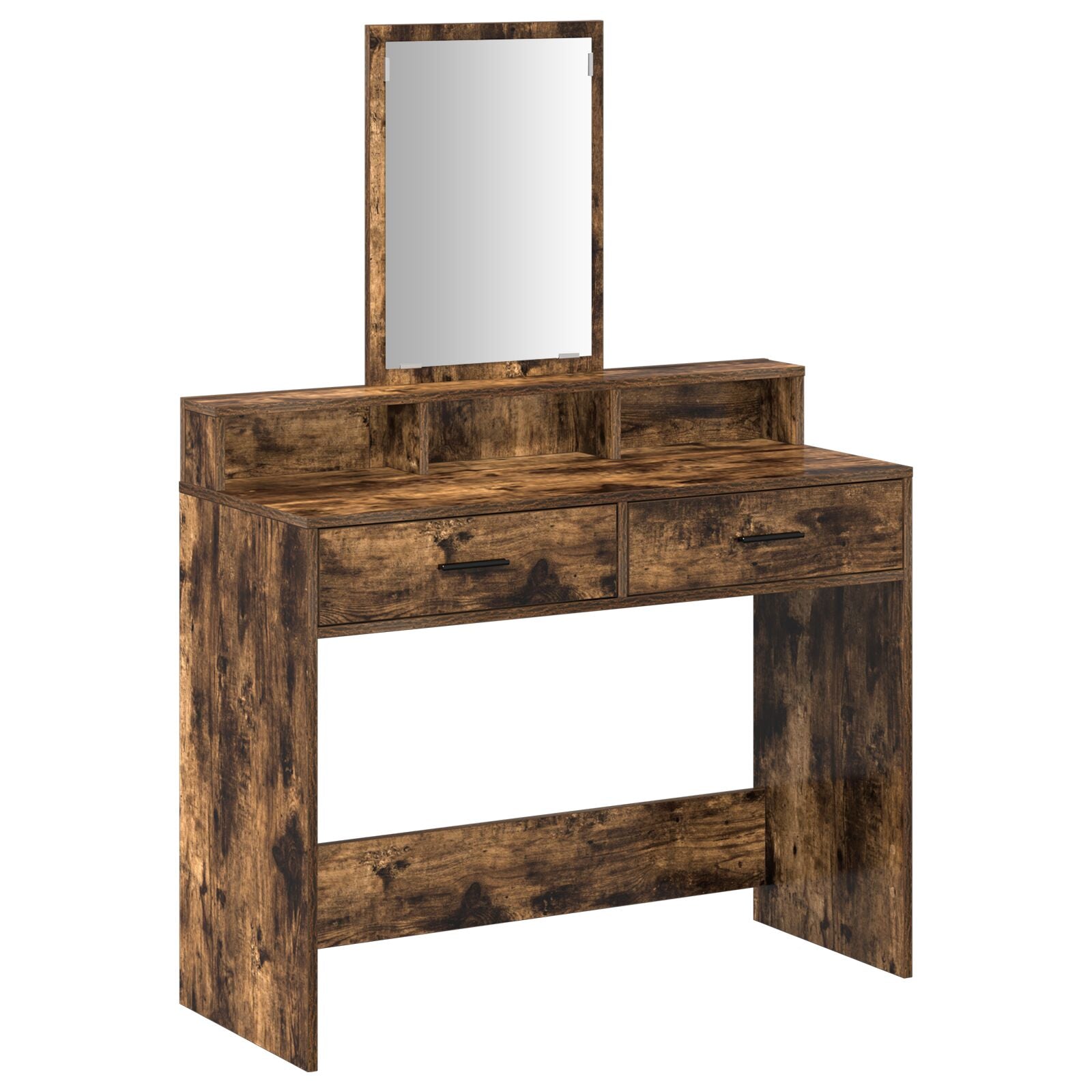 Kaptafel Met Lades 100 x 41 x 140 cm Gerookt eiken