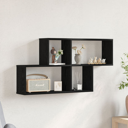 Zwarte Eiken Wandkast 76X15X53 Cm Gemaakt Van Bewerkt Hout