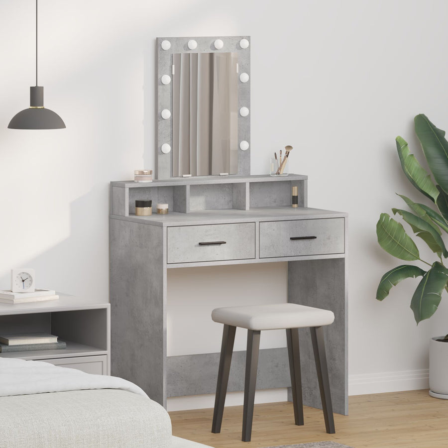 Kaptafel Met Led-Verlichting Beton grijs 79 x 41 x 140 cm