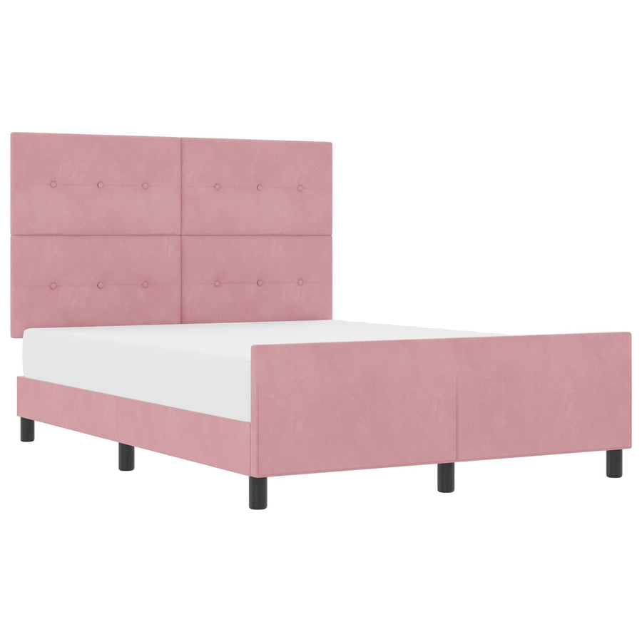 Bedframe Roze 140X200 Cm Fluweel Crème