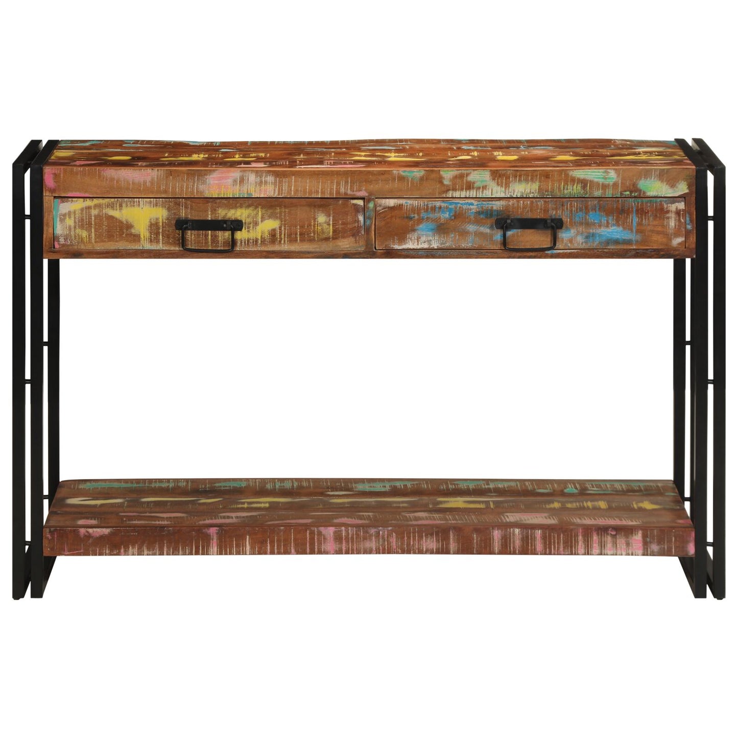 Console Tafel Meerkleurig 120X33X75 Cm Massief Hout Gerecycled 120 cm Massief gerecycled hout