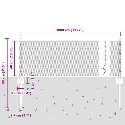 Omheining Posten 5 St U-Channel 40 Cm Gegalvaniseerd Staal,  Zeshoekige Omheining 0.4X10 M Gegalvaniseerd Staal