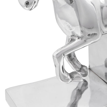 Boekensteunen 2 Stuks Zilver 11X14X25 Cm Aluminium Paard