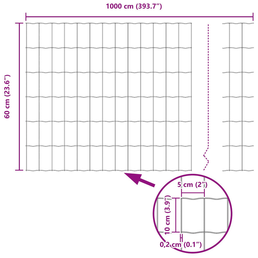 Euro Schutting Set Set Van 2 Gegalvaniseerd Staal 10 X 0,6 M