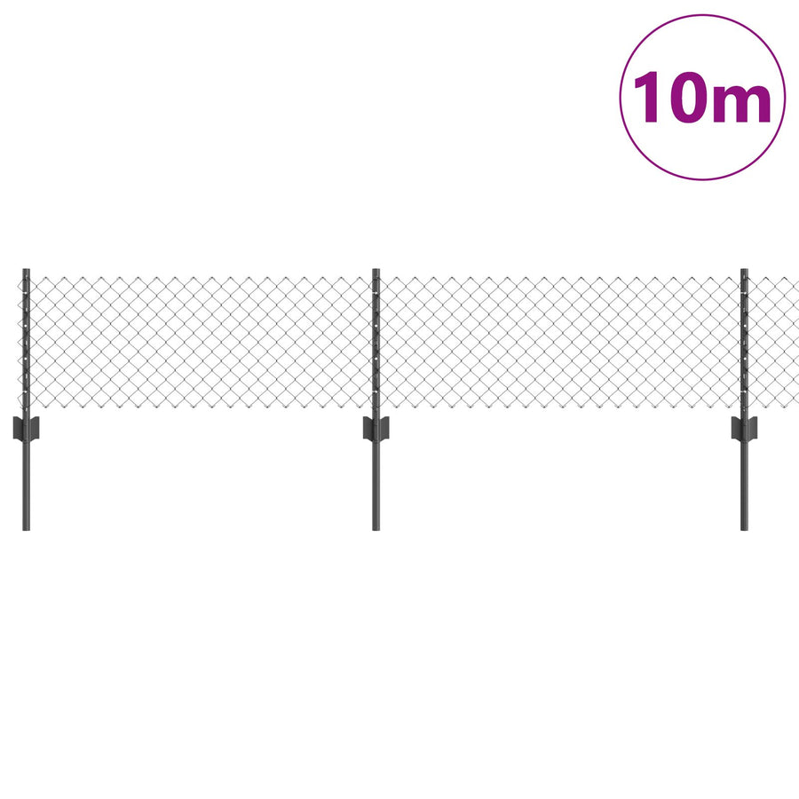 Kettinglink Hek Met 10 U-Palen Grijs 0.4X10 M Staal
