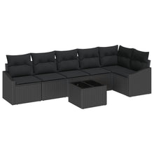 Tuin Sofa Set Set Van 7 Zwart Poly Rattan 7-Delige Tuin Sofa Set
