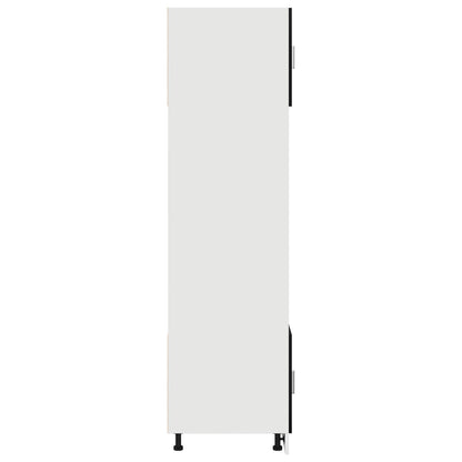 Keuken Kast Zwart Eiken Engineeringhout 60 X 57 X 207 Cm