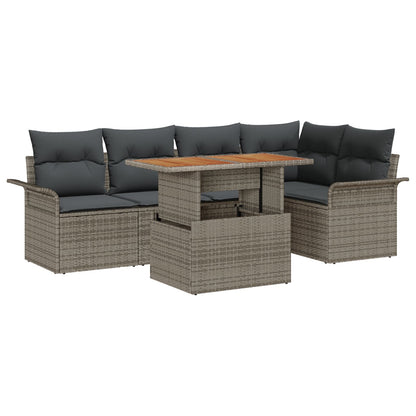 Tuin Sofa Set Set Van 6 Grijs Rattan Tuin Hoekbank Rechthoekig