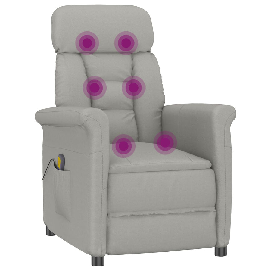 Massagestoel Lichtgrijze Microvezel Lichtgrijs
