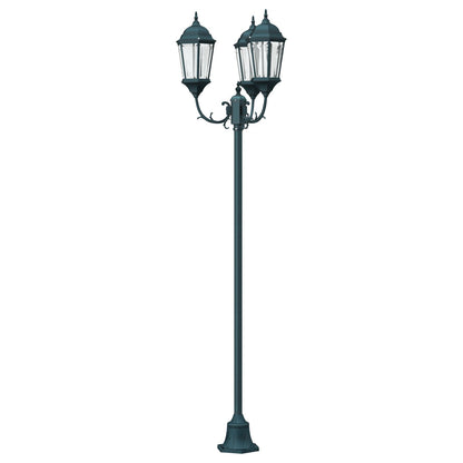 Tuinlampenpaal 3-Lamp E27 Groen 220 Cm Aluminium Donkergroen
