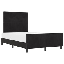 Bed Frame Zwart 120X190 Cm Fluweel Crème