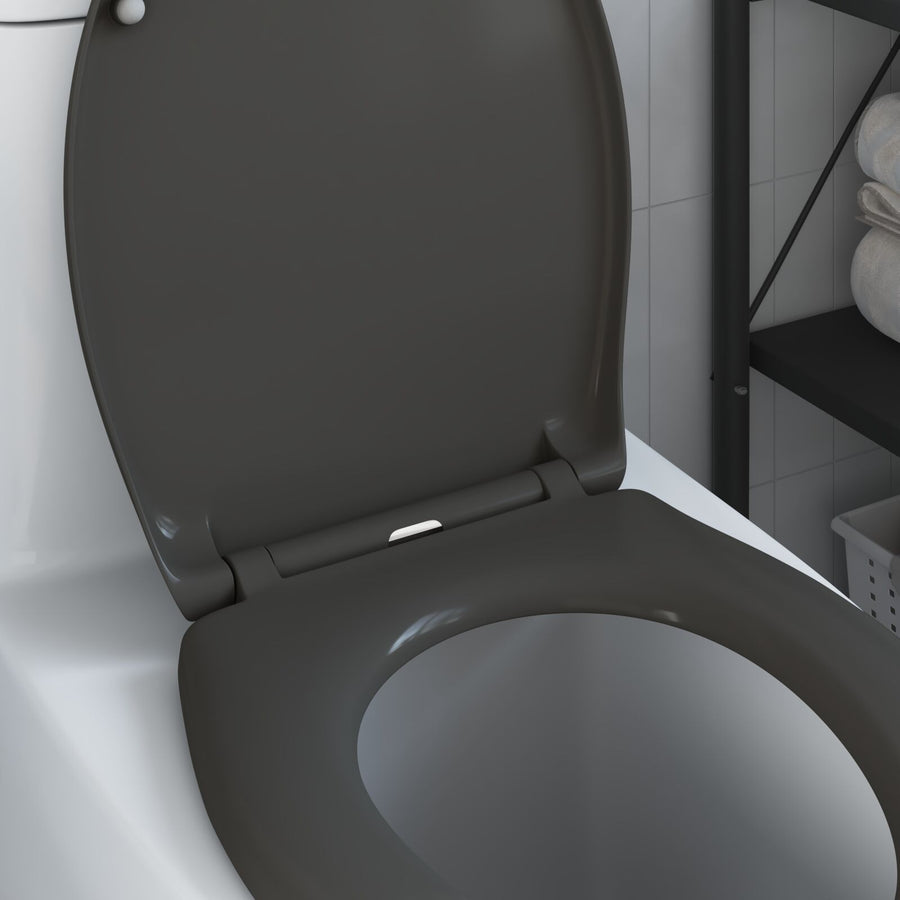 Snelsluittoiletzitting Met Zachte Sluiting Duroplast Anthraciet