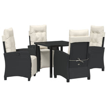 5-Delige Tuin Eet Set Zwart Poly Rattan