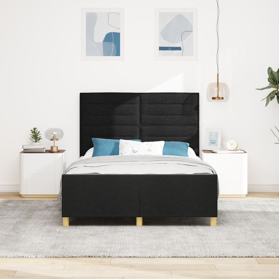 Zwarte Stoffen Bedbodem 140X200 Cm Crème